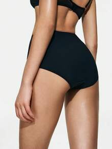 SHAPORA Women's High Waist Shaping Mesh Patchwork Casual Daily Seamless Briefs - Black - View 3