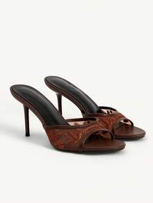CUCCOO CHICEST Women Heeled Sandals - Coffee Brown - View 1