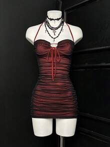 EgrlEra 女士性感复古深色紧身吊带连衣裙 - 彩色 - 查看 3