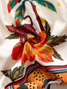 Soleia 女士热带印花吊带背心和短裤两件套，休闲度假装 - 彩色 - 查看 6