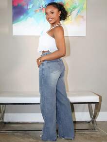 Steph T 素色百褶吊帶上衣 - 白色 - 查看 5