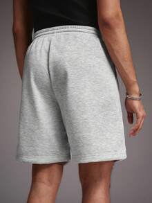 STYNVO 男士夏季休闲星形印花抽绳腰短裤 - 灰色 - 查看 2