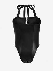 FeverCity 男士时尚性感交叉吊带连体裤 - 黑色 - 查看 10