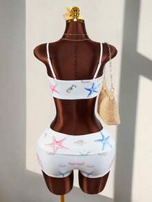 Amplova 2026 New Casual Basic Style Ocean Pattern Vacation Set, 2pcs For Women - Multicolor - View 7