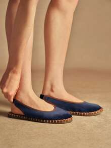 Rosivie Women's Versatile Fashion Flat Shoes For Daily Wear - Blue - View 3