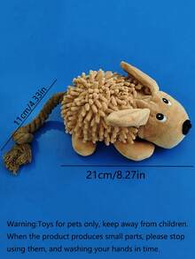PETSIN 1PC Pet Plush Toy Lying On The Ground Cartoon Animal Rope Tail Sound Educational Dog Toy Interactive Training - Multicolor - View 7