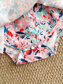 SHEIN Baby Girl Solid Color & Graphic Print Bow Decor Skirt Set - Pink - View 7