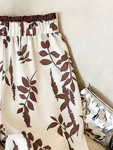 GlowEve 复古美式度假风印花宽松阔腿休闲裤，夏季设计松紧腰长裤 - 彩色 - 查看 4