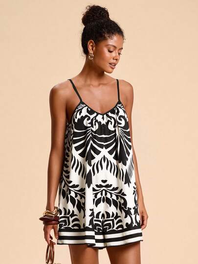 Travachic Vacation Printed Sleeveless Jumpsuit For Women,Vacation Casual Terno Outfit For Women,Summer Holiday Outfits,Spring Break Outfits,Party Outfit,Beach Outfit,Spring Clothing,Valentine's Day,Valentine Outfits For Women,Carnival Costume,Elegant,Floral,Valentine's Day Jumpsuit,Wedding Guest Jumpsuit For Women,Birthday Jumpsuit,Going Out Top,Party Jumpsuit,Elegant Jumpsuit For Women,Red Floral Dress,Summer Dress,Carnival Costume Graphic Dress Cami Dress Short Beach Dress Mini Dresses Sun Dresses For Women