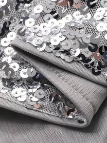 DAZY Women's Fashionable Sequin Bodycon Mini Skirt, Suitable For Party - Silver - View 3