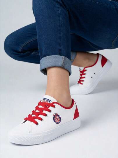 Tenis mujer hombre unisex estampados  de futbol tipo choclo para mujer, hombre diseño moderno y versátil; perfectos para un look urbano, casual y lleno de personalidad. Ideales para combinar con jeans, pantalones, shorts y vestidos, brindando comodidad, soporte y un toque creativo en tu día a día, escuela, trabajo, viajes y actividades al aire libre. Disponibles en variedad de estampados para expresar tu estilo único. rosa con blanco rojo rosa