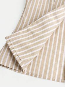 Firerie Kids 2pcs Tween Girls Casual Outfit - Vest Top + Loose Pants Set, Fashionable, Versatile, Suitable For Party, Outing, Photoshoot With Sisters, Park, Camping, Vacation, Daily Wear - Khaki - View 5