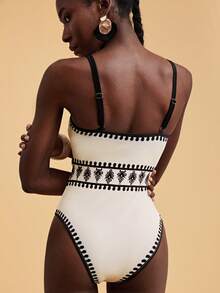 Travachic Women's Floral Print Fashion Spaghetti Strap One-Piece Swimsuit - Multicolor - View 2