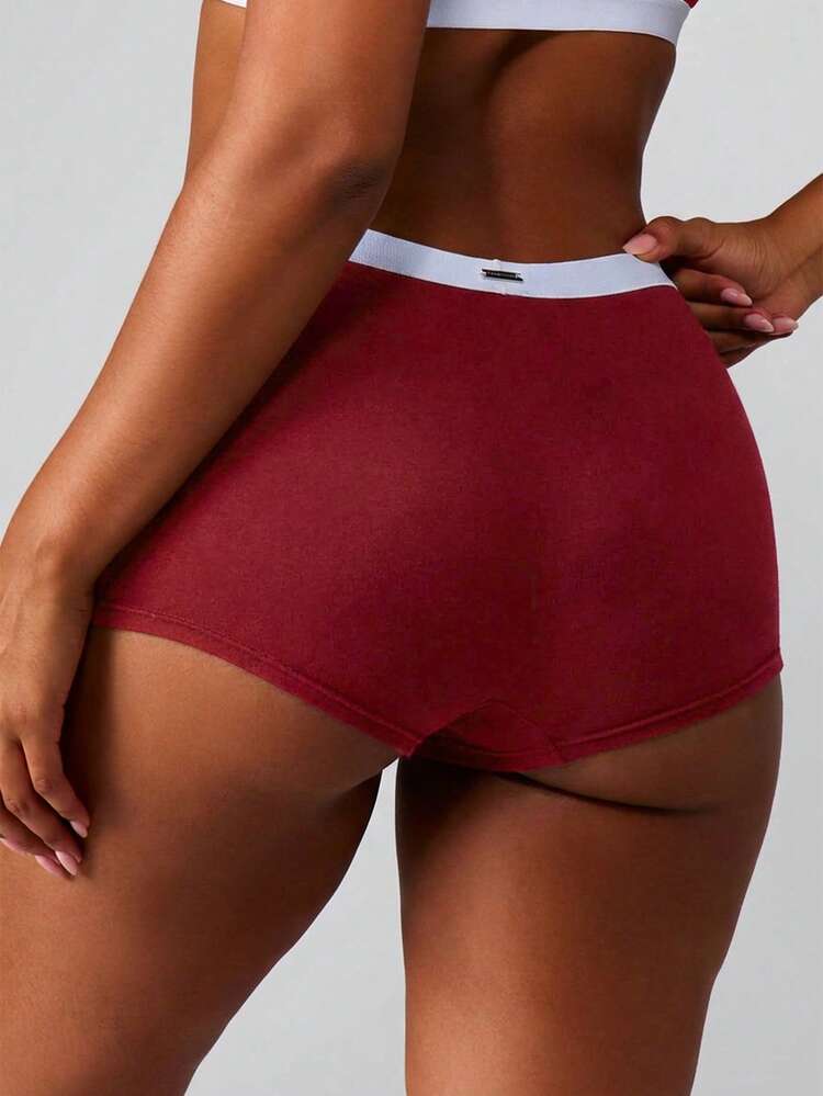 Missguided x Playboy Women's Boyshorts Cotton Blend Low Rise Boxer Brief Underwear With Logo Waistband