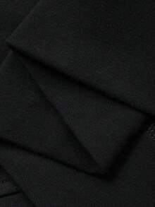 FRIFUL 女士春夏格子拼接翻领金属拉链卡通字母印花长袖宽松休闲百搭T恤 - 黑色 - 查看 8