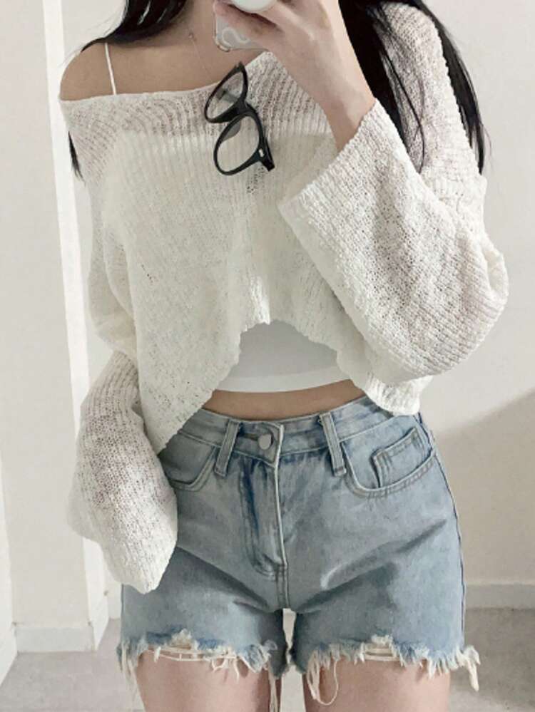 Loose Casual Oversized Lightweight Cover Up, Solid Color Versatile Cover Up For Women