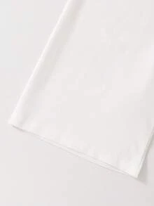 Conjunto de 3 piezas de ropa casual para adolescentes: Cárdigan con solapa, camisa con estampado, top corto ajustado, pantalones anchos con estampado, para primavera/verano, vacaciones, viajes - Blanco - Ver 7