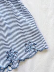 Soleia 春夏新款休闲度假西部海滩婚礼宾客礼服毕业早午餐女装，圣帕特里克节春假复活节音乐节优雅波西米亚热带风情条纹系带露背印花两件套 - 彩色 - 查看 6