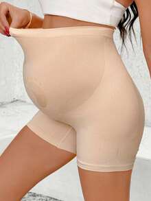 SHEIN Sommer Umstandsmode Umstandsmode Leggings Zweierpack, einfarbige lässige vielseitige Alltagsshorts, formende Shorts mit hoher Taille, nahtlose Shorts 2er Pack, nahtlos, super elastisch und nahtlose Umstandsleggings, Zweiteiler in Nude und Schwarz mit niedlichen Mustern. Formende Shorts, Shapewear Shorts mit hoher Taille, Body Shaper Kompressionsshorts 2er Pack Damen Shorts - Verschiedenfarbig - Übersicht 6