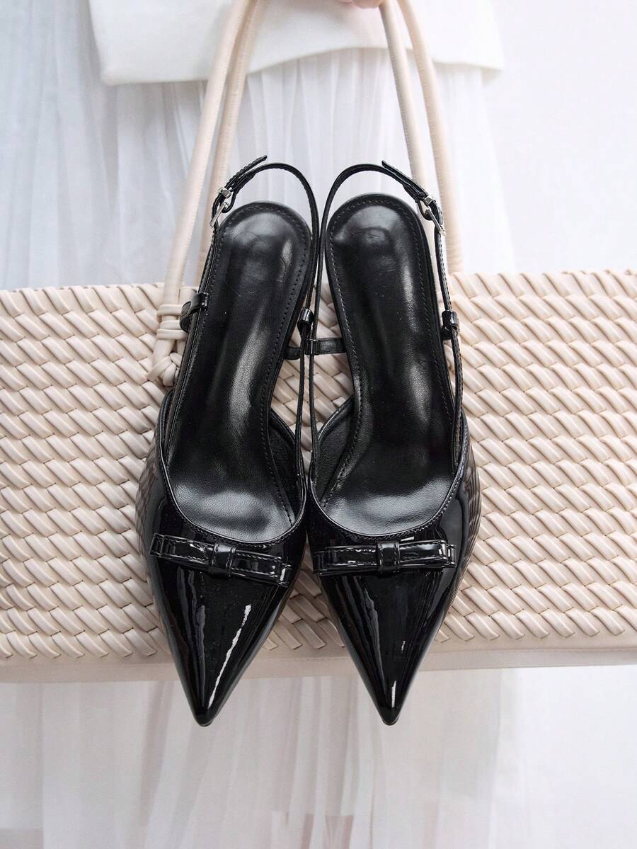 CUCCOO BIZCHIC Sepatu hak tinggi stiletto putih elegan untuk wanita. - Hitam - View 1