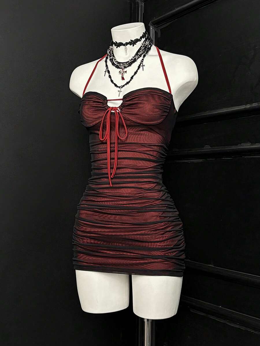 EgrlEra 女士性感复古深色紧身吊带连衣裙 - 彩色 - 查看 1