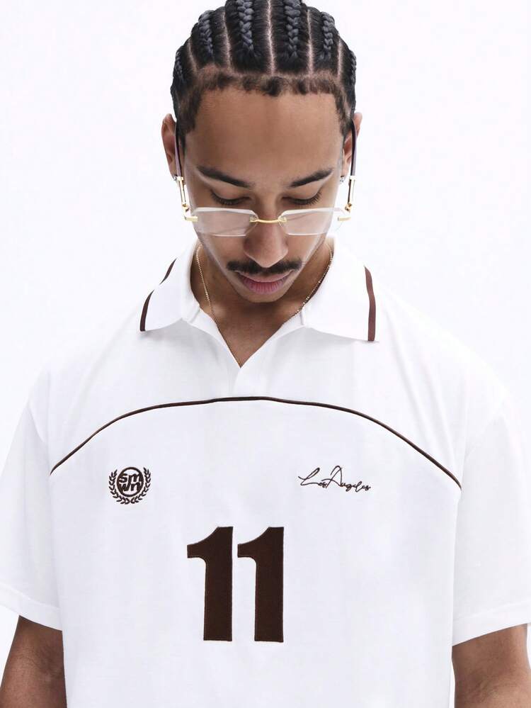 Printed Polo Shirt With Number Eleven