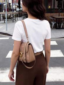 Anewsta Summer Casual Heart & Letter Rhinestone Embellished Short Sleeve T-Shirt - White - View 2