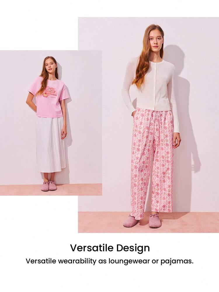 Women's Pink Print Pajamas