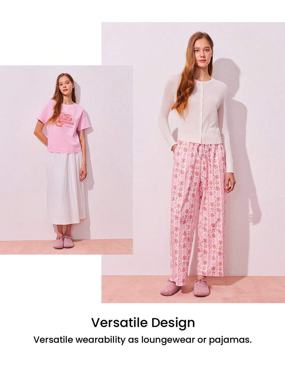 Women's Pink Print Pajamas