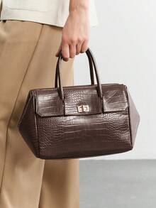 SHECARRY Bolso de mano grande de capacidad casual para mujer, regalo de San Valentín - Café integral - Ver 1