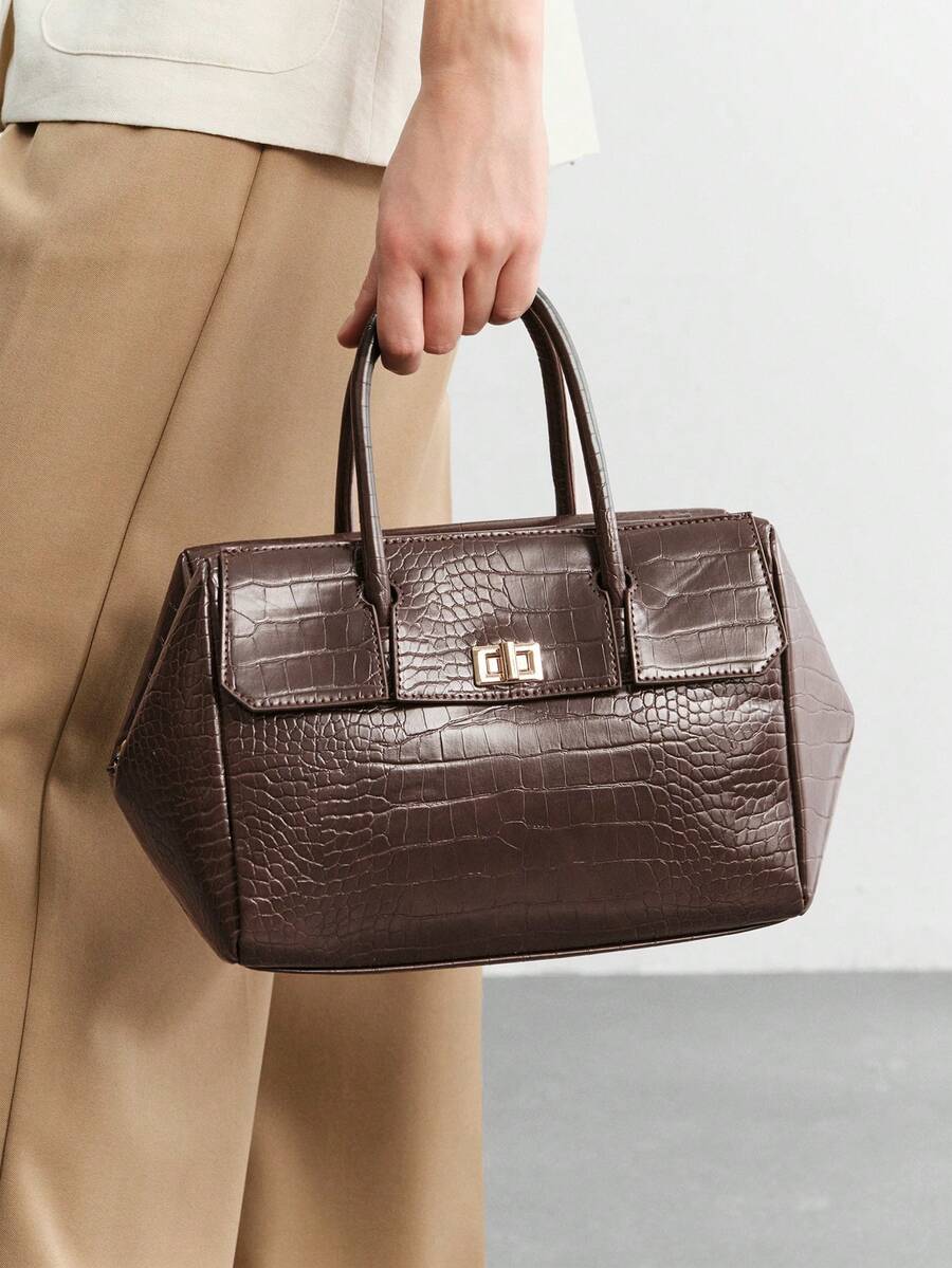 SHECARRY Bolso de mano grande de capacidad casual para mujer, regalo de San Valentín - Café integral - Ver 1