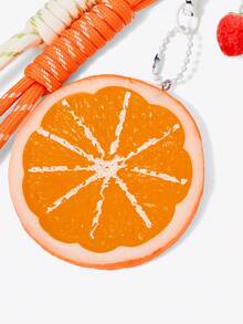 Viva Strut 1pc Fun Simulation Fruit Lemon Slice Pendant Versatile Simple Creative Keychain Bag Accessories Pendant - Orange - View 4