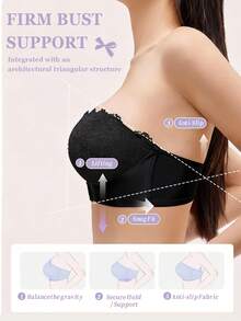 DesireSculpt 1pc Women's Underwire Lace Front Closure Supportive Bra - Black - View 5