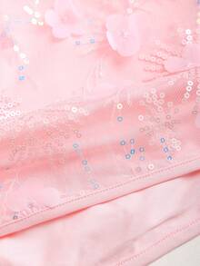 SHEIN Sweetro Women's Plunging Neck Beaded Backless Mini Dress - Pink - View 4