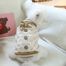 PETSIN 1件宠物毛衣，春秋季镂空针织毛衣，猫狗通用休闲服装 - 彩色 - 查看 19