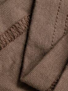 Dazy-Less 女士商务/休闲修身长裙，舒适中长款，春夏连衣裙 - 棕色 - 查看 3