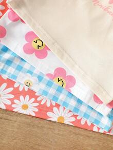 SHEIN Vintaside Kids Bộ 4 áo hai dây thoải mái thường ngày cho bé gái, thích hợp cho mùa xuân/hè. - Nhiều màu - Xem 5