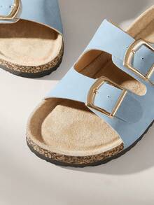 Solecia 新款女士平底休闲度假沙滩通勤拖鞋 - 淺藍色 - 查看 5