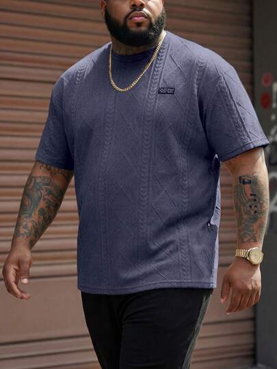 ResortEase 大码男式字母图案短袖休闲 T 恤