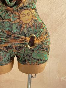 Soleia Trang phục dự tiệc cưới phong cách miền Tây thường ngày, trang phục tốt nghiệp, tiệc brunch, trang phục nữ ngày lễ Thánh Patrick, kỳ nghỉ xuân, lễ Phục sinh, lễ hội âm nhạc, bộ jumpsuit thanh lịch phong cách Bohemian nhiệt đới, cổ yếm hở lưng, đính hạt kim loại, chất liệu dệt kim loại. - Nhiều màu - Xem 7