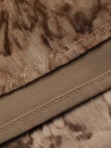 DAZY 女士夏季休闲度假风印花交叉领裹身系腰连衣裙 - 淺綠色 - 查看 6