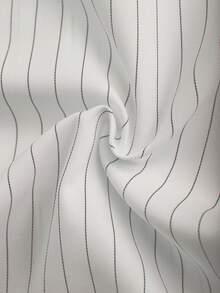 SHEIN Franclia 大码女士优雅条纹无袖上衣，浪漫高端休闲装，适合工作、度假、下午茶等场合，性感V领，系带腰身，喇叭下摆，露脐短款上衣，春夏套装女装，女士优雅白色上衣，女士职业装，女士束身胸衣，女士白色吊带背心 - 白色 - 查看 7