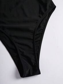 Travachic Women's Black One-Piece Swimsuit, Elegant Flower Summer For Beach, Holiday, Pool Party, Vacation Outfits, Y2k Casual Decorative - Multicolor - View 6