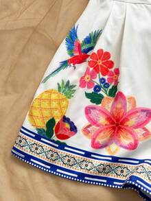 Soleia Women's Tropical Print Hollow Out Jumpsuit, Casual Holiday - Multicolor - View 4