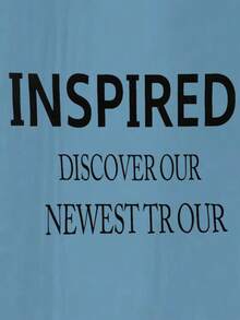 Airaco 女士标语印花长袖宽松休闲连帽衫 - 藍色 - 查看 6