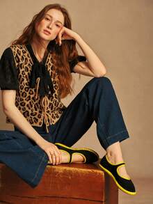 Rosivie Zapatos planos casuales de mujer con diseño de hebilla - Negro - Ver 3