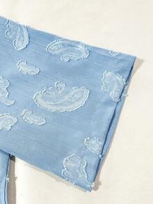 TOKVUE 男士休闲纹理度假风纽扣宽松短袖衬衫，夏季，情人节，春夏，送给男友的礼物，狂欢节，复古，街头风，派对，圣帕特里克节，外出，男士提花图案花卉领短衬衫 - 霧霾藍 - 查看 4