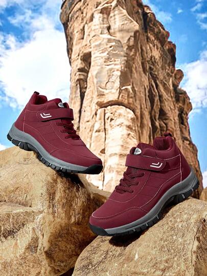 OUTDOORSY Damen Mode vielseitige Casual Outdoor Schneestiefel für Weihnachten