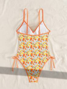 Swim Mod 女士夏季度假休闲沙滩水果印花挂脖连体泳衣比基尼 - 彩色 - 查看 2