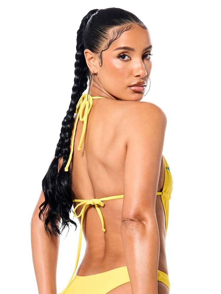 SUMWON WOMEN Halter Star Print Monokini With Side Cutouts